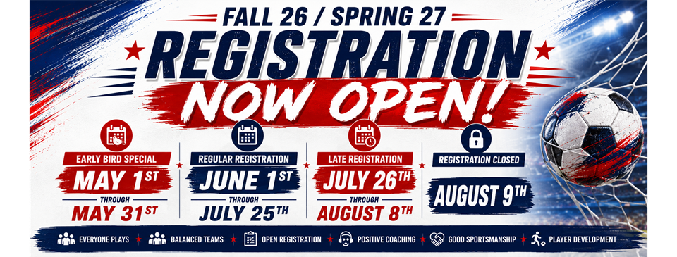 Registration Fall 26 / Spring 27 NOW OPEN 
